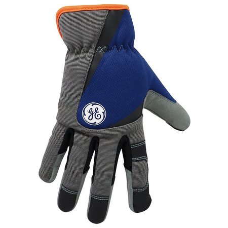 GE Mechanics Gloves, M, Gray, Blue, Spandex GG410LC